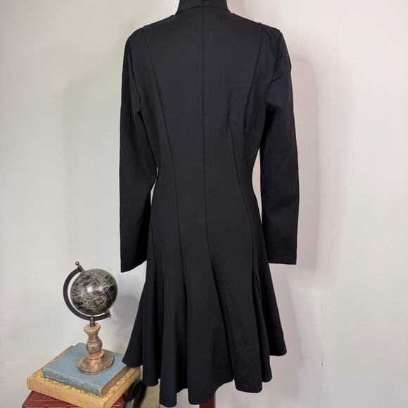 NWT Akris Punto Midi Dress A Line Black High Neck Modern Size 12 $1290 - Picture 7 of 12